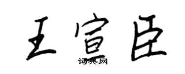 王正良王宣臣行書個性簽名怎么寫
