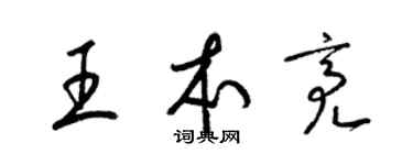 梁錦英王本亮草書個性簽名怎么寫