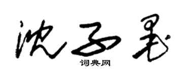 朱錫榮沈子墨草書個性簽名怎么寫