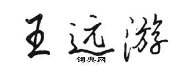 駱恆光王遠遊行書個性簽名怎么寫