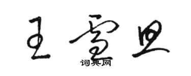 駱恆光王雪旦草書個性簽名怎么寫