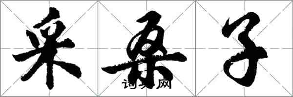 胡問遂採桑子行書怎么寫