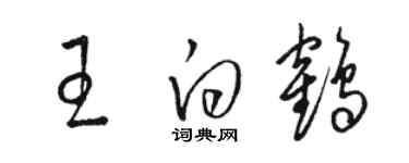 駱恆光王白鶴草書個性簽名怎么寫