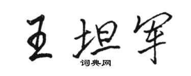 駱恆光王坦軍行書個性簽名怎么寫