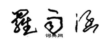 朱錫榮羅雨涵草書個性簽名怎么寫