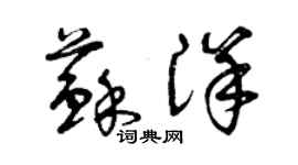 曾慶福蘇洋草書個性簽名怎么寫