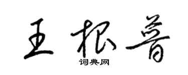 梁錦英王根普草書個性簽名怎么寫