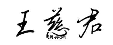 王正良王慈君行書個性簽名怎么寫