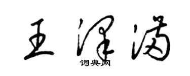 梁錦英王澤滿草書個性簽名怎么寫