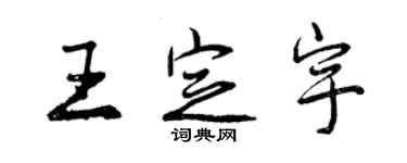 曾慶福王定宇行書個性簽名怎么寫