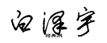 朱錫榮白澤宇草書個性簽名怎么寫