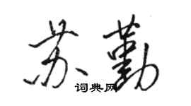 駱恆光蘇勤行書個性簽名怎么寫