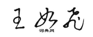 駱恆光王如飛草書個性簽名怎么寫