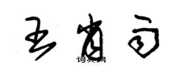 朱錫榮王肖雨草書個性簽名怎么寫