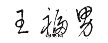 駱恆光王福男草書個性簽名怎么寫