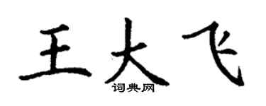 丁謙王大飛楷書個性簽名怎么寫