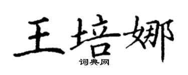 丁謙王培娜楷書個性簽名怎么寫