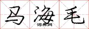 龐中華馬海毛行書怎么寫