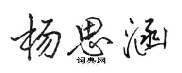 駱恆光楊思涵行書個性簽名怎么寫