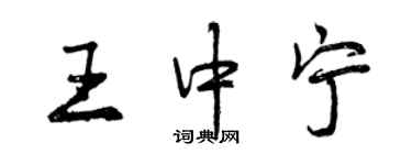 曾慶福王中寧行書個性簽名怎么寫