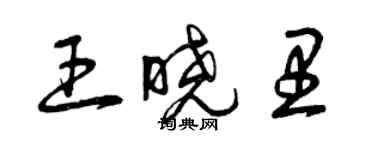 曾慶福王曉里草書個性簽名怎么寫