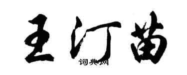 胡問遂王汀苗行書個性簽名怎么寫