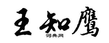 胡問遂王知鷹行書個性簽名怎么寫