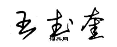 朱錫榮王武奎草書個性簽名怎么寫