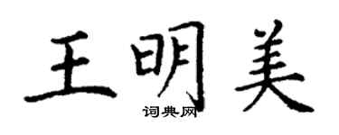 丁謙王明美楷書個性簽名怎么寫