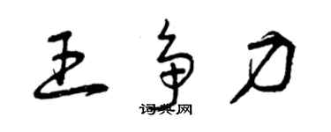 曾慶福王爭力草書個性簽名怎么寫