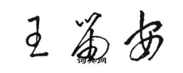 駱恆光王笛安草書個性簽名怎么寫