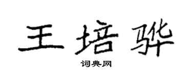袁強王培驊楷書個性簽名怎么寫