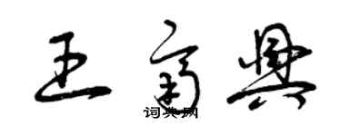 曾慶福王齊興草書個性簽名怎么寫