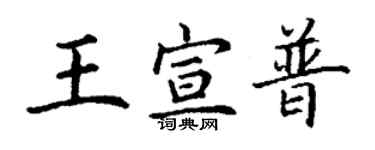 丁謙王宣普楷書個性簽名怎么寫