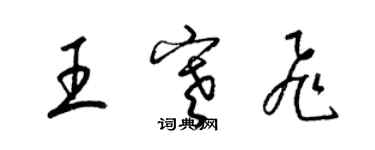 梁錦英王寒飛草書個性簽名怎么寫