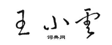 駱恆光王小雲草書個性簽名怎么寫