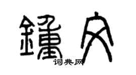曾慶福鍾文篆書個性簽名怎么寫