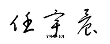 梁錦英任宇晨草書個性簽名怎么寫