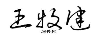 曾慶福王牧健草書個性簽名怎么寫