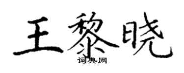 丁謙王黎曉楷書個性簽名怎么寫