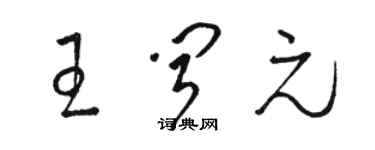 駱恆光王聞元草書個性簽名怎么寫