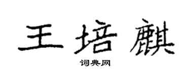 袁強王培麒楷書個性簽名怎么寫