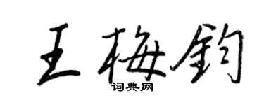 王正良王梅鈞行書個性簽名怎么寫