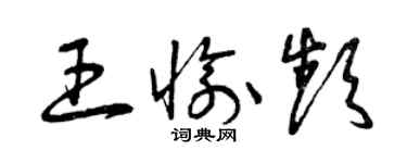 曾慶福王愉頻草書個性簽名怎么寫