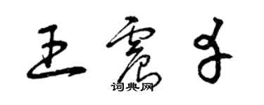 曾慶福王震幸草書個性簽名怎么寫