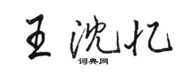 駱恆光王沈憶行書個性簽名怎么寫