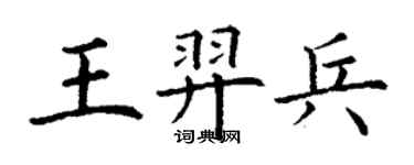 丁謙王羿兵楷書個性簽名怎么寫