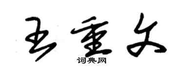 朱錫榮王重文草書個性簽名怎么寫