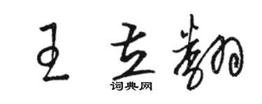 駱恆光王立翻草書個性簽名怎么寫