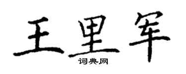丁謙王里軍楷書個性簽名怎么寫